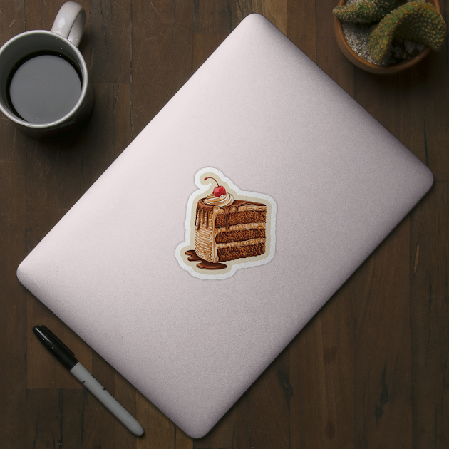 Chocolate Cake, Delicious Chocolate Cake Design, Perfect for Dessert Lovers and Baking Enthusiasts by Pixel Threads 